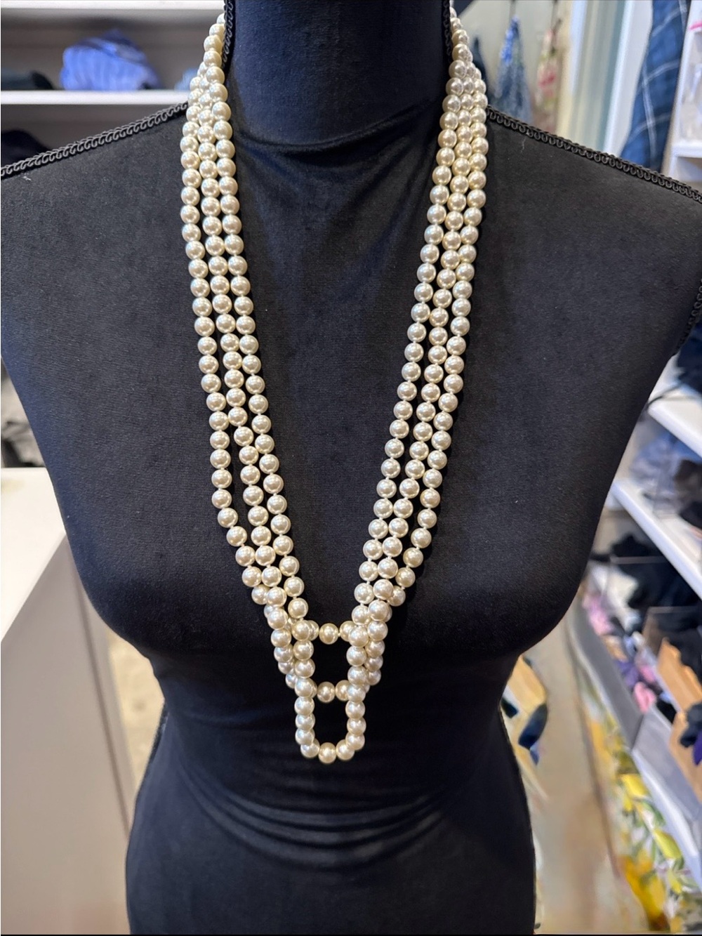 Elegant Multi-Strand Faux Pearl Necklace
